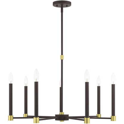 Seven Light Dimmable Chandelier With Shades