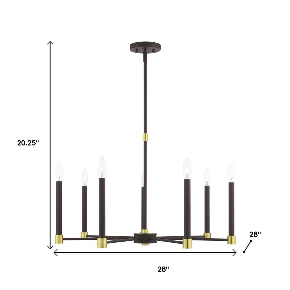 Seven Light Dimmable Chandelier With Shades