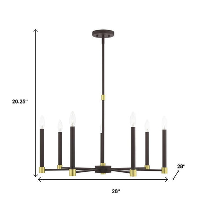 Seven Light Dimmable Chandelier With Shades