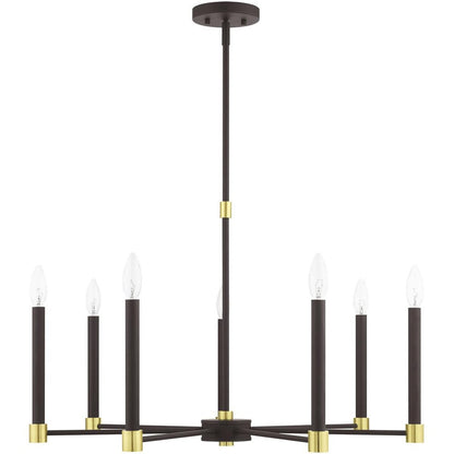 Seven Light Dimmable Chandelier With Shades
