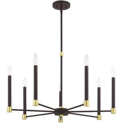 Seven Light Dimmable Chandelier With Shades