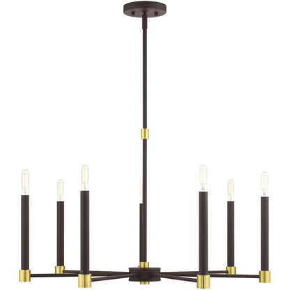 Seven Light Dimmable Chandelier With Shades