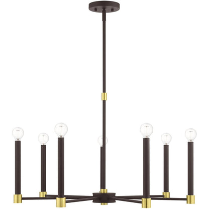 Seven Light Dimmable Chandelier With Shades