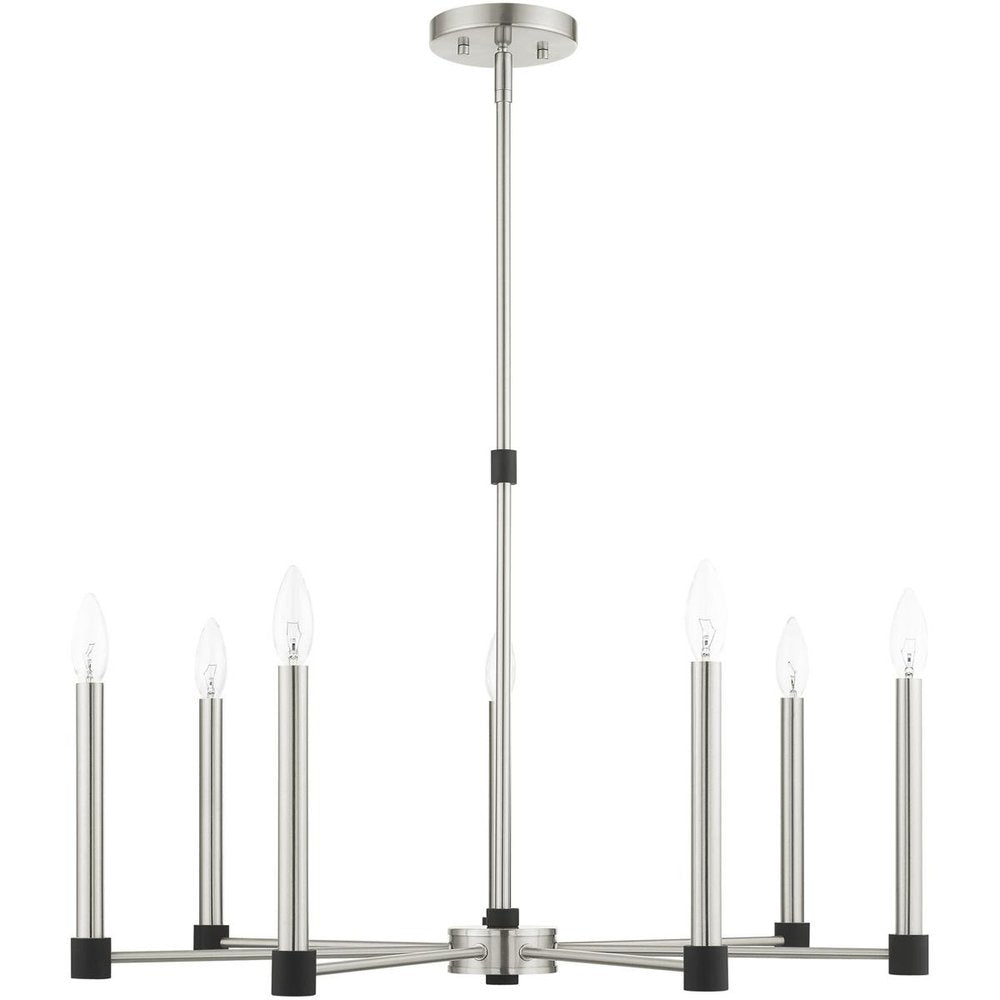 Seven Light Dimmable Chandelier With Shades