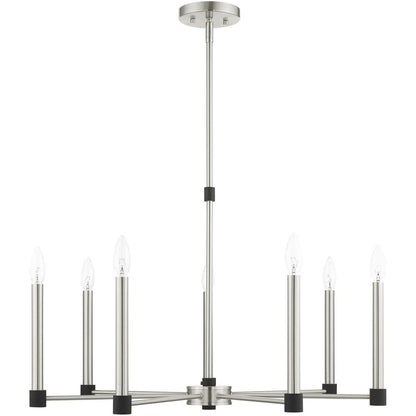 Seven Light Dimmable Chandelier With Shades