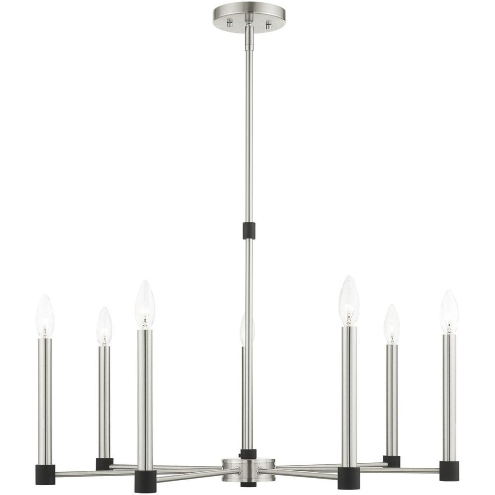Seven Light Dimmable Chandelier With Shades