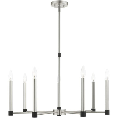 Seven Light Dimmable Chandelier With Shades