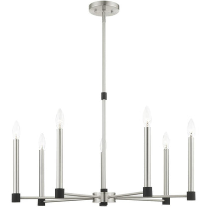 Seven Light Dimmable Chandelier With Shades