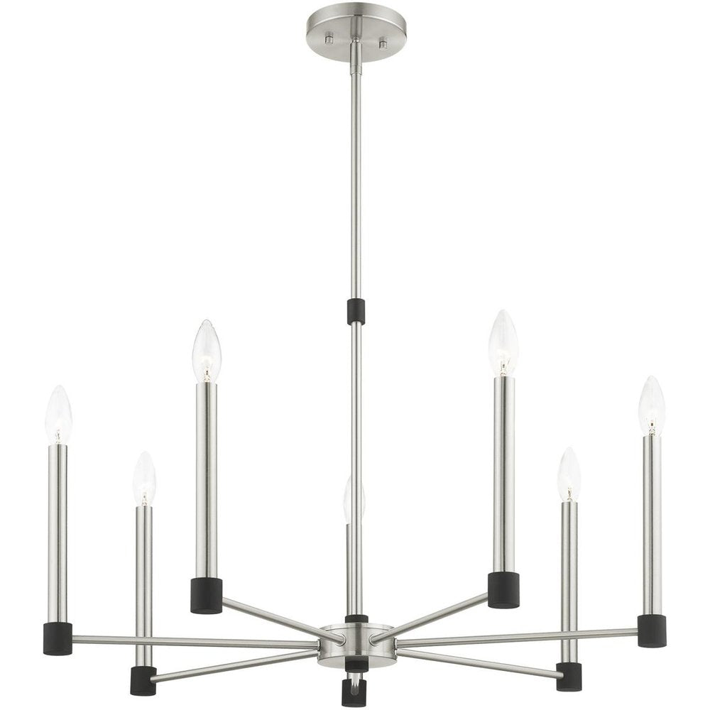 Seven Light Dimmable Chandelier With Shades