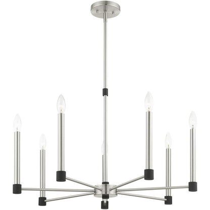 Seven Light Dimmable Chandelier With Shades