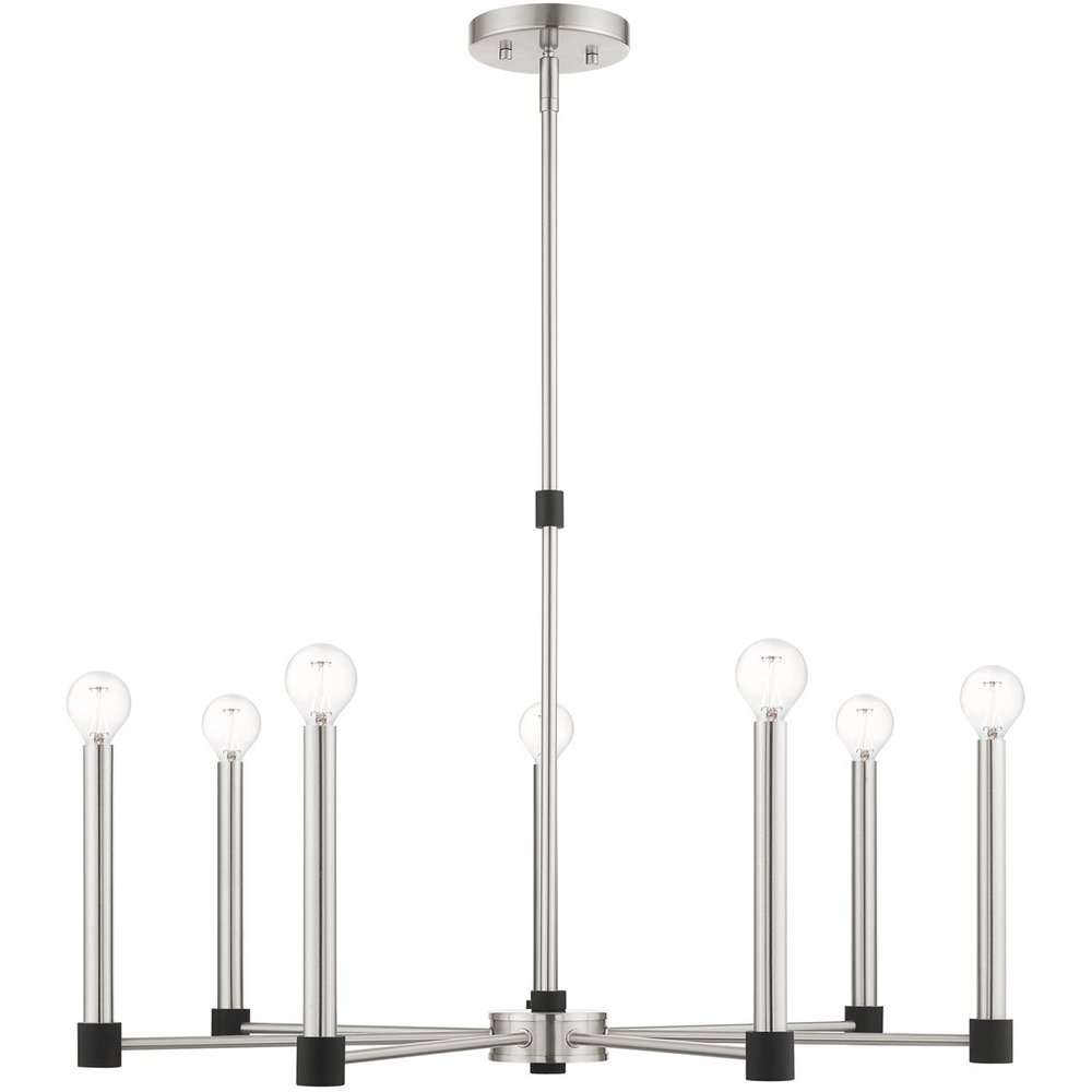 Seven Light Dimmable Chandelier With Shades