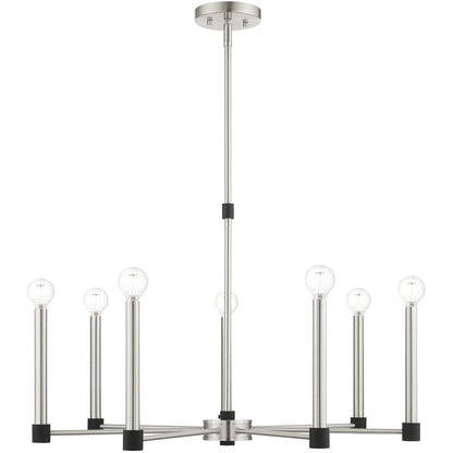 Seven Light Dimmable Chandelier With Shades