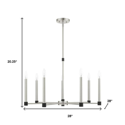 Seven Light Dimmable Chandelier With Shades