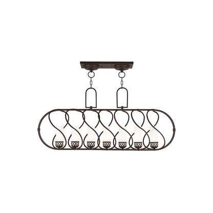 Seven Light Dimmable Chandelier With Shades