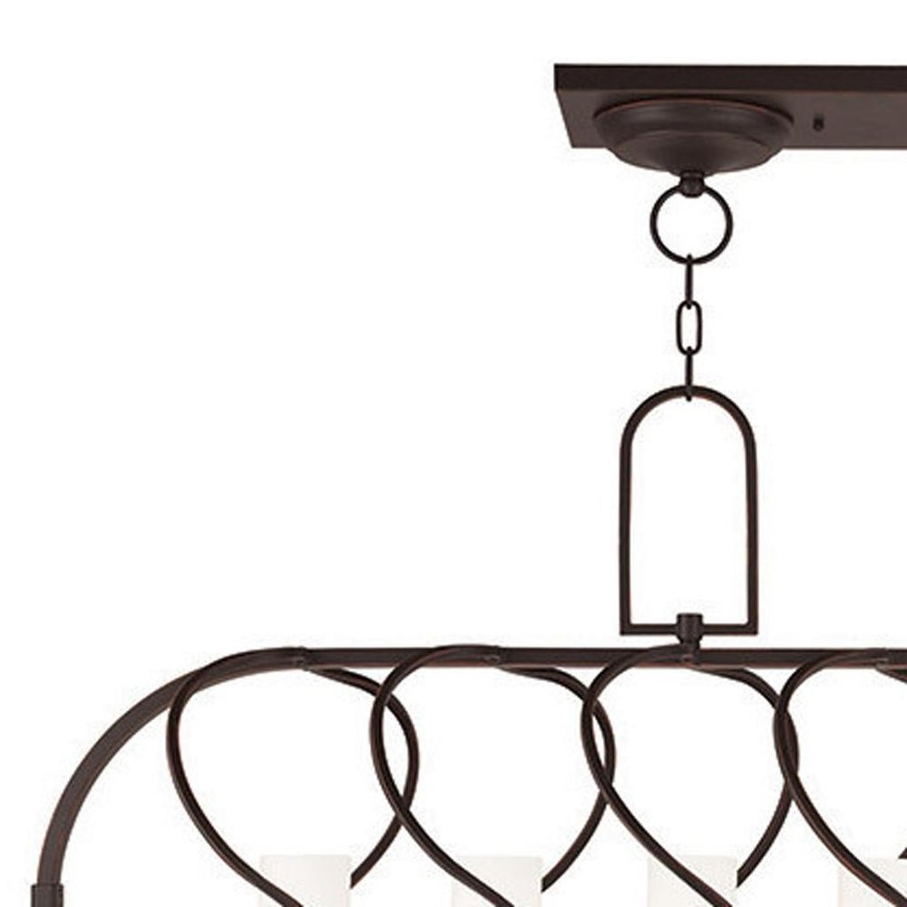 Seven Light Dimmable Chandelier With Shades