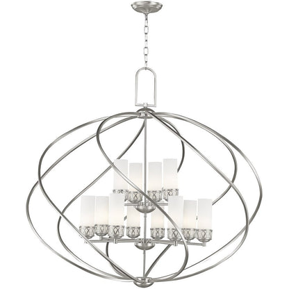 Twelve Light Dimmable Chandelier With Shades