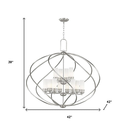Twelve Light Dimmable Chandelier With Shades