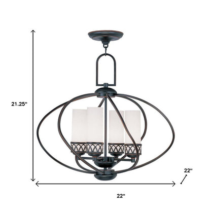 Four Light Dimmable Chandelier With Shades