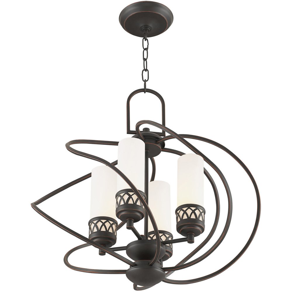 Four Light Dimmable Chandelier With Shades