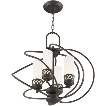 Four Light Dimmable Chandelier With Shades