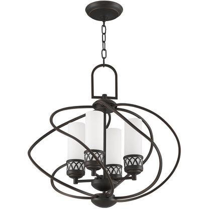 Four Light Dimmable Chandelier With Shades