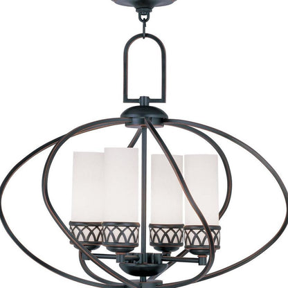 Four Light Dimmable Chandelier With Shades
