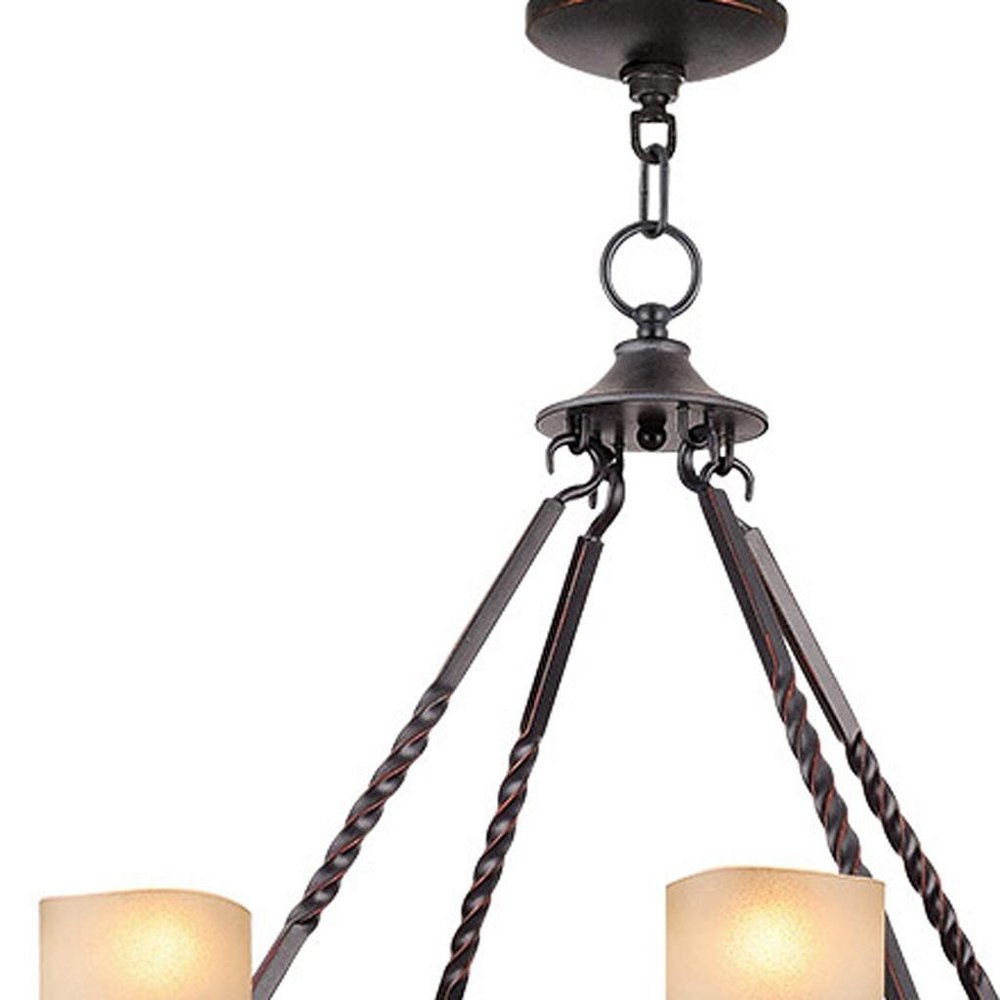 Eight Light Resin Dimmable Chandelier With Shades