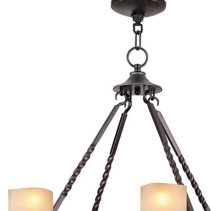 Eight Light Resin Dimmable Chandelier With Shades