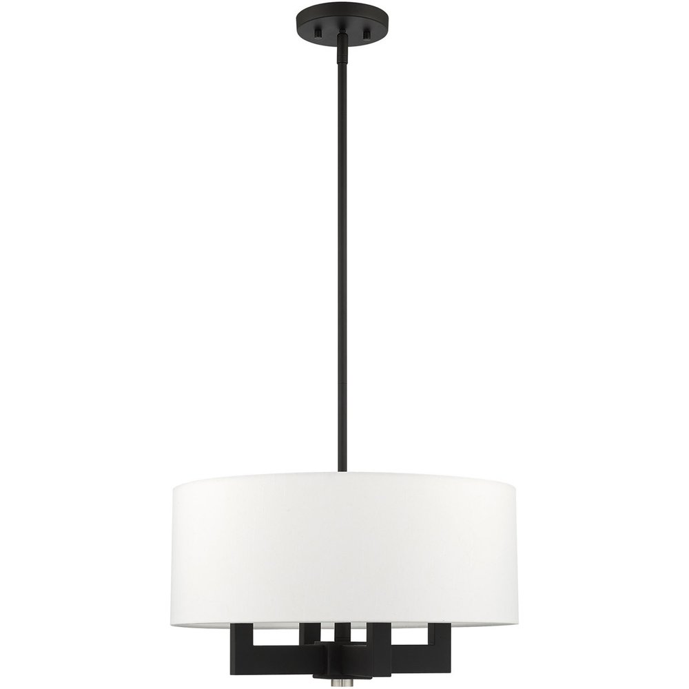 Black Four Light Dimmable Chandelier With Shades