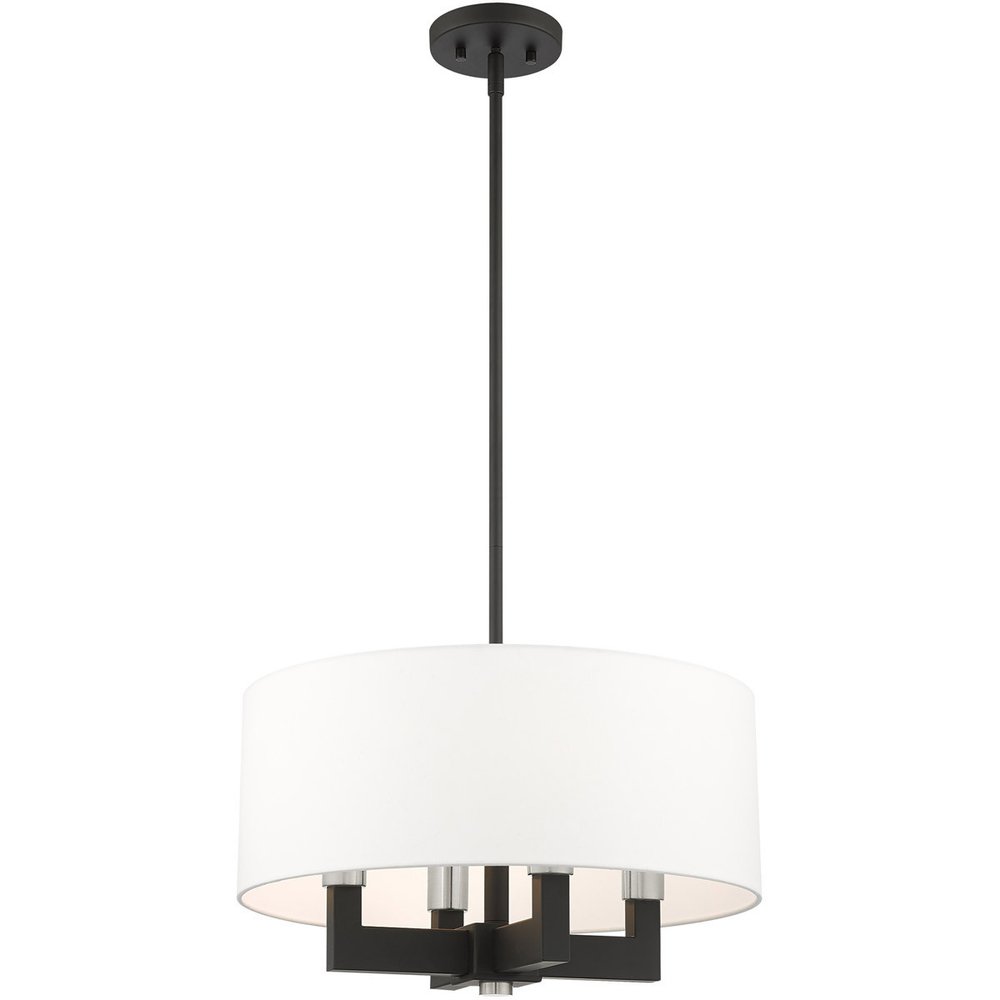 Black Four Light Dimmable Chandelier With Shades