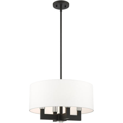 Black Four Light Dimmable Chandelier With Shades