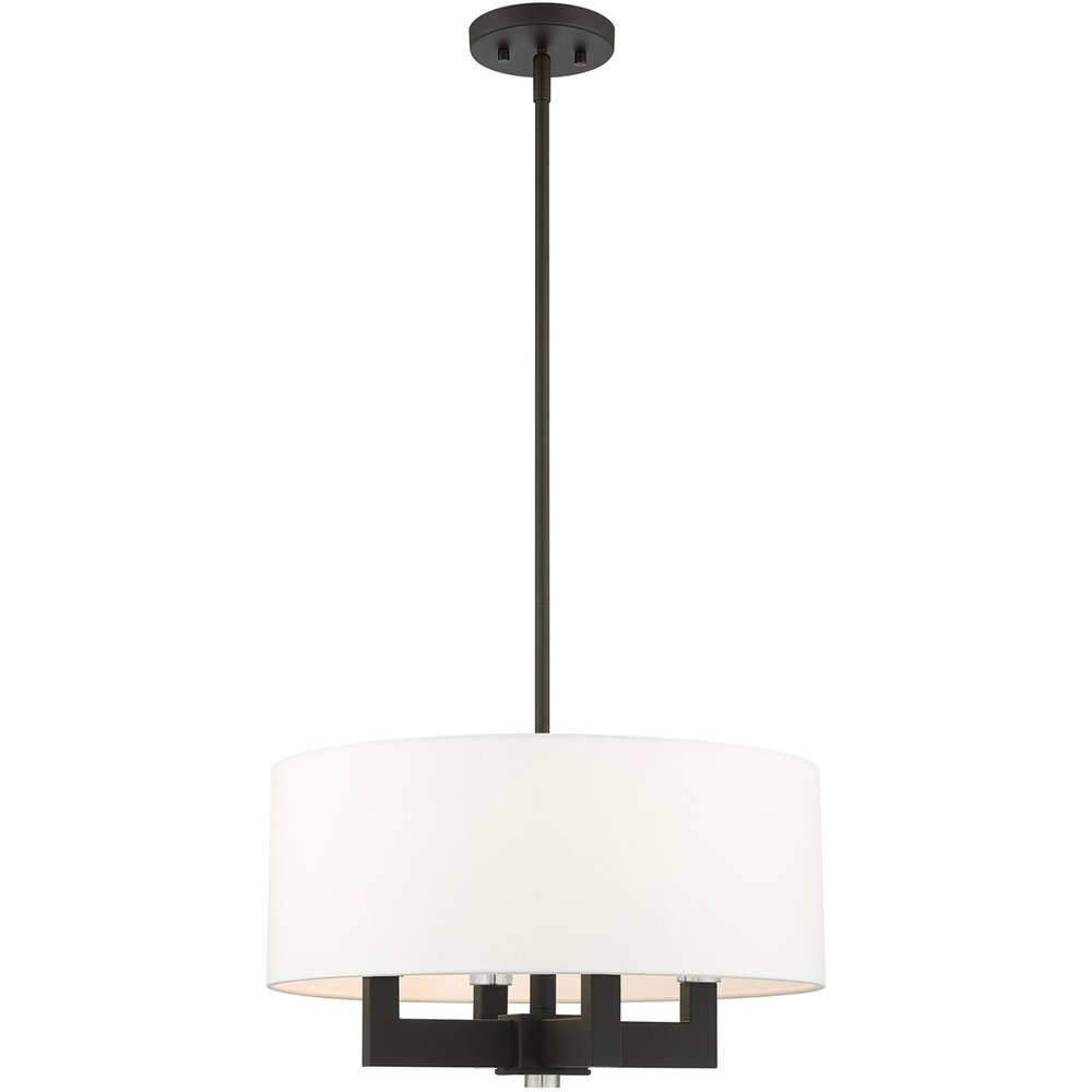 Black Four Light Dimmable Chandelier With Shades
