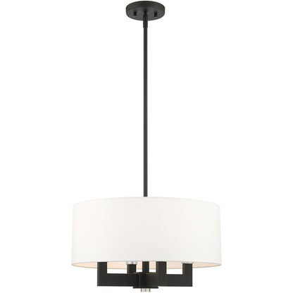 Black Four Light Dimmable Chandelier With Shades