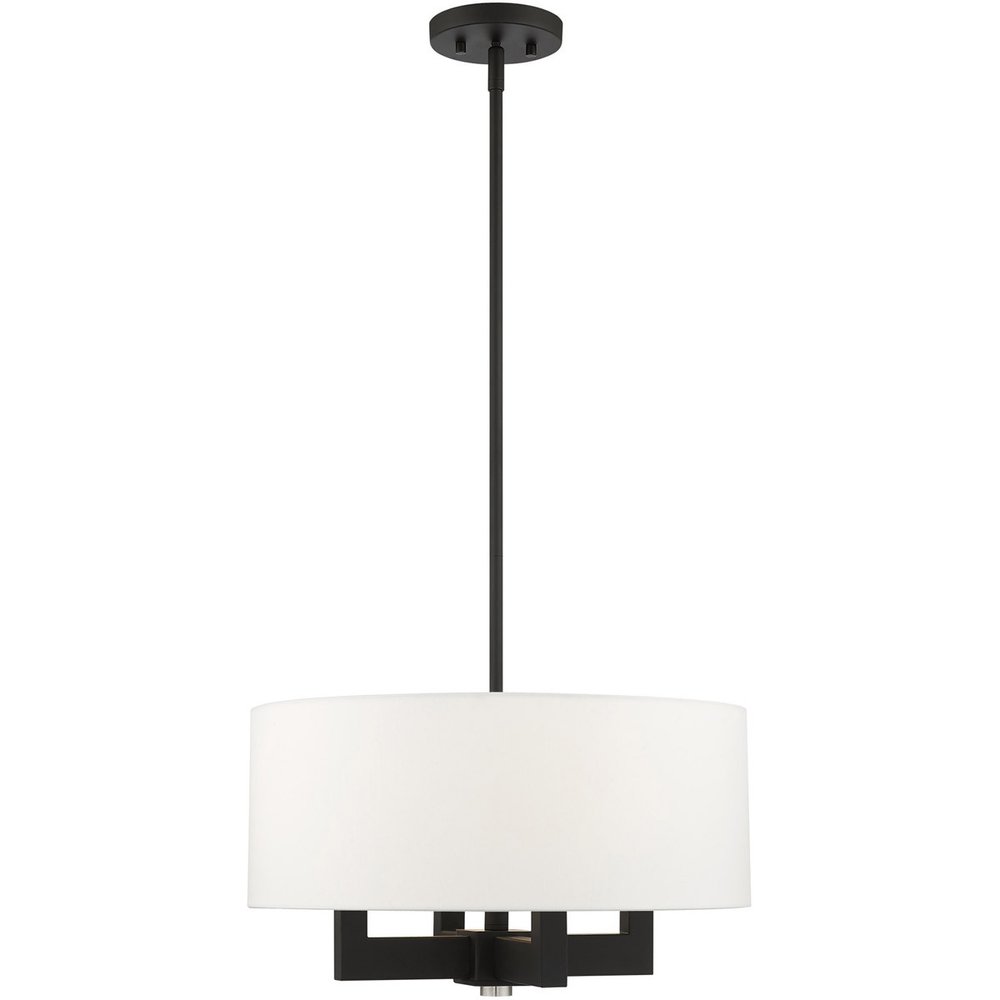 Black Four Light Dimmable Chandelier With Shades