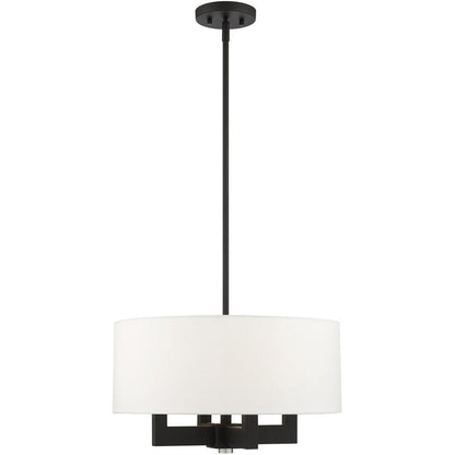 Black Four Light Dimmable Chandelier With Shades