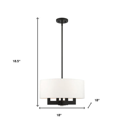 Black Four Light Dimmable Chandelier With Shades