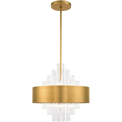 Eight Light Dimmable Chandelier With Shades