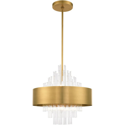 Eight Light Dimmable Chandelier With Shades