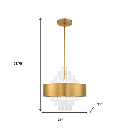 Eight Light Dimmable Chandelier With Shades
