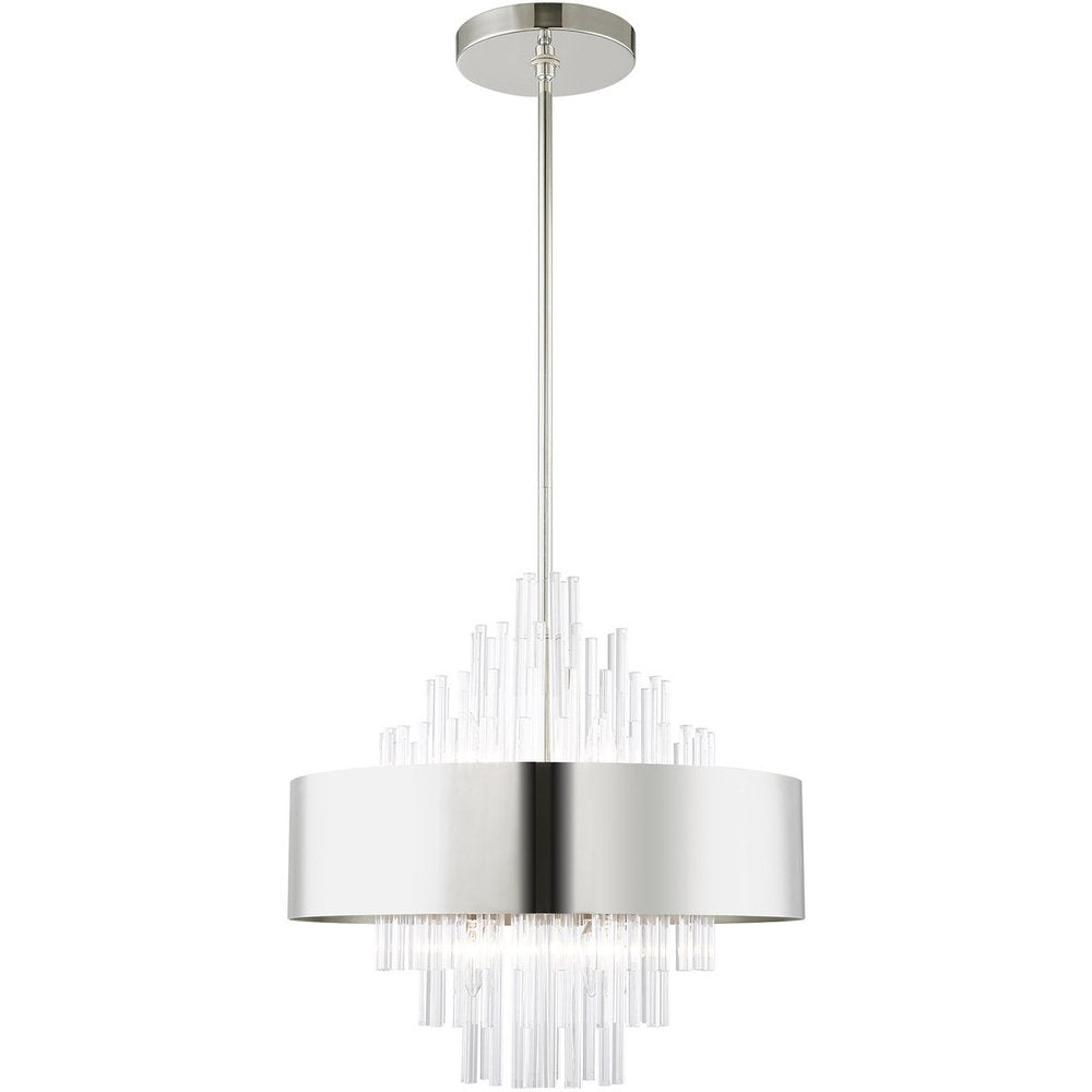 Eight Light Dimmable Chandelier With Shades