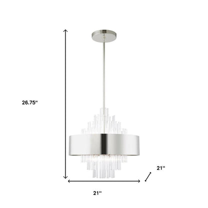 Eight Light Dimmable Chandelier With Shades