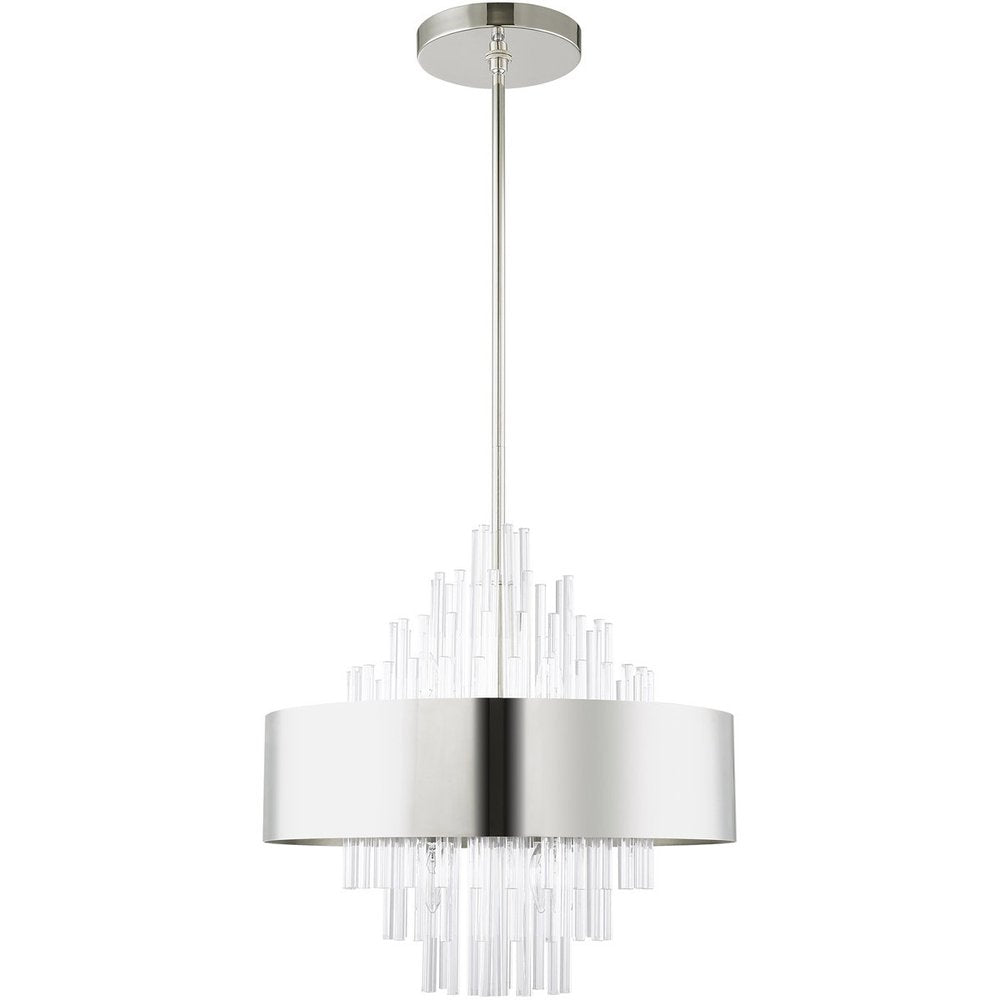 Eight Light Dimmable Chandelier With Shades