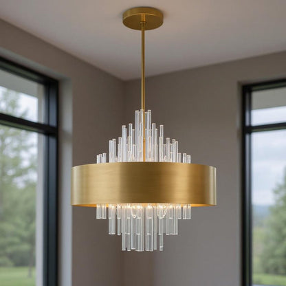 Ten Light Dimmable Chandelier With Shades