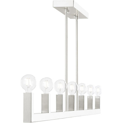 Seven Light Dimmable Chandelier With Shades