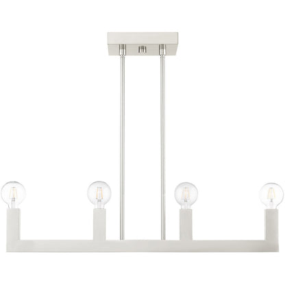 Four Light Dimmable Chandelier With Shades