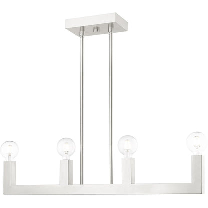Four Light Dimmable Chandelier With Shades