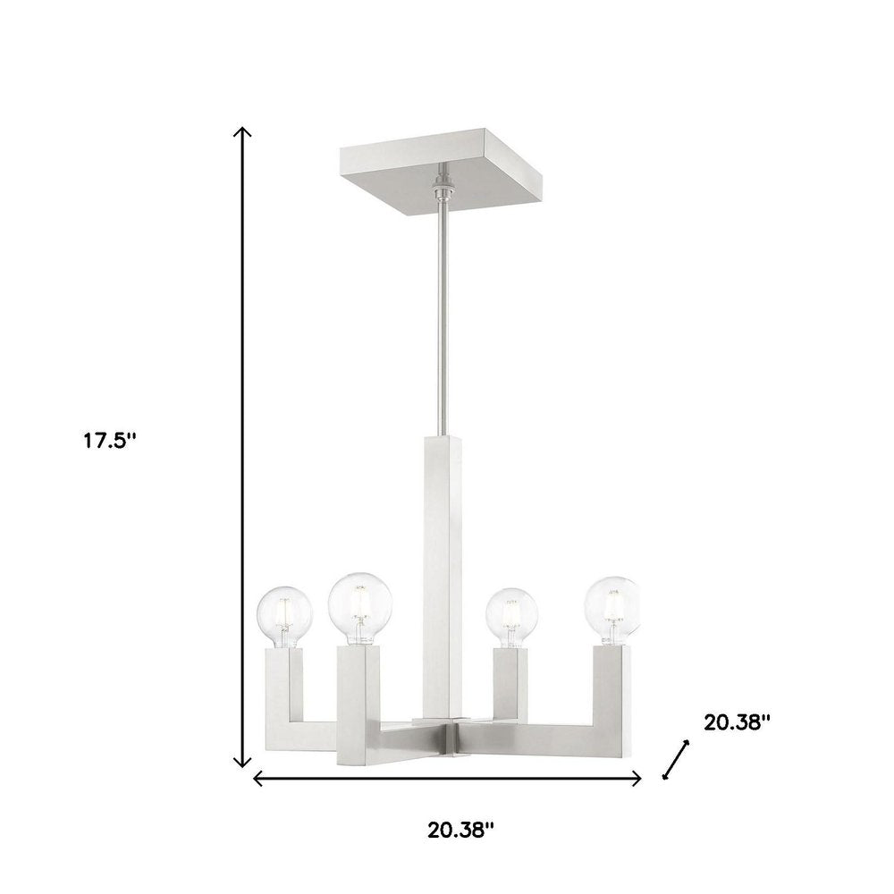 Four Light Dimmable Chandelier With Shades