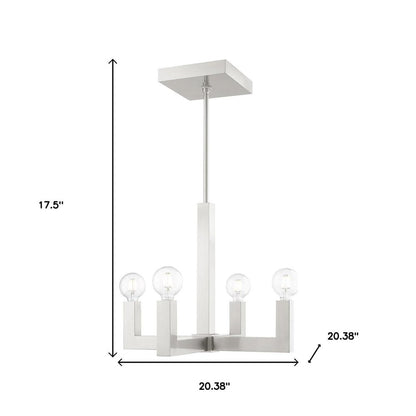 Four Light Dimmable Chandelier With Shades