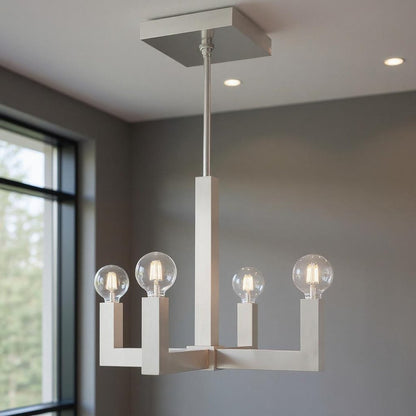 Four Light Dimmable Chandelier With Shades
