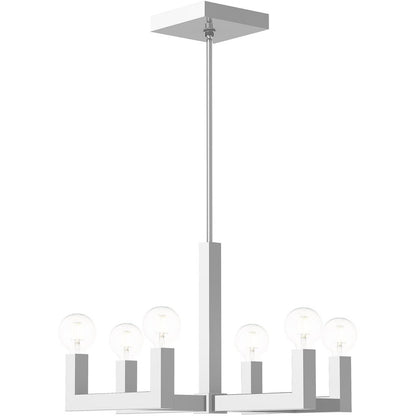 Six Light Dimmable Chandelier With Shades
